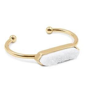 RETAIL $65 KINSLEY ARMELLE White Quartz Amazing Bracelet! 18K GOLD Ion Plated*
